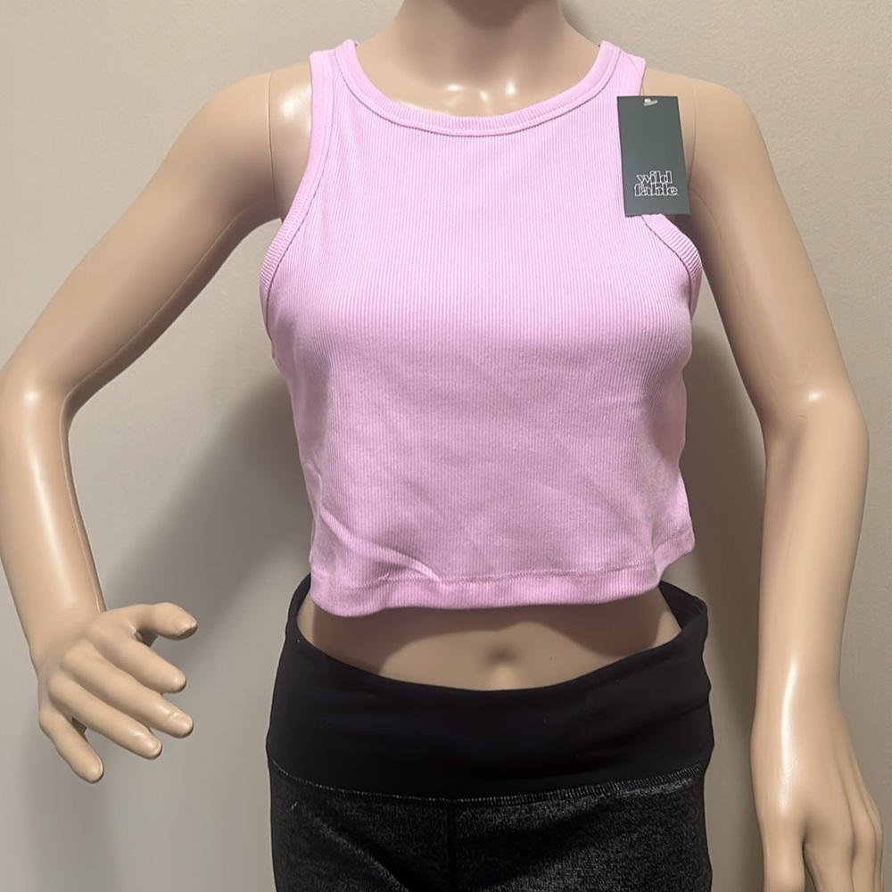 NWT Pink Sleeveless Crop Top Large 2pcs - Picture 4 of 4